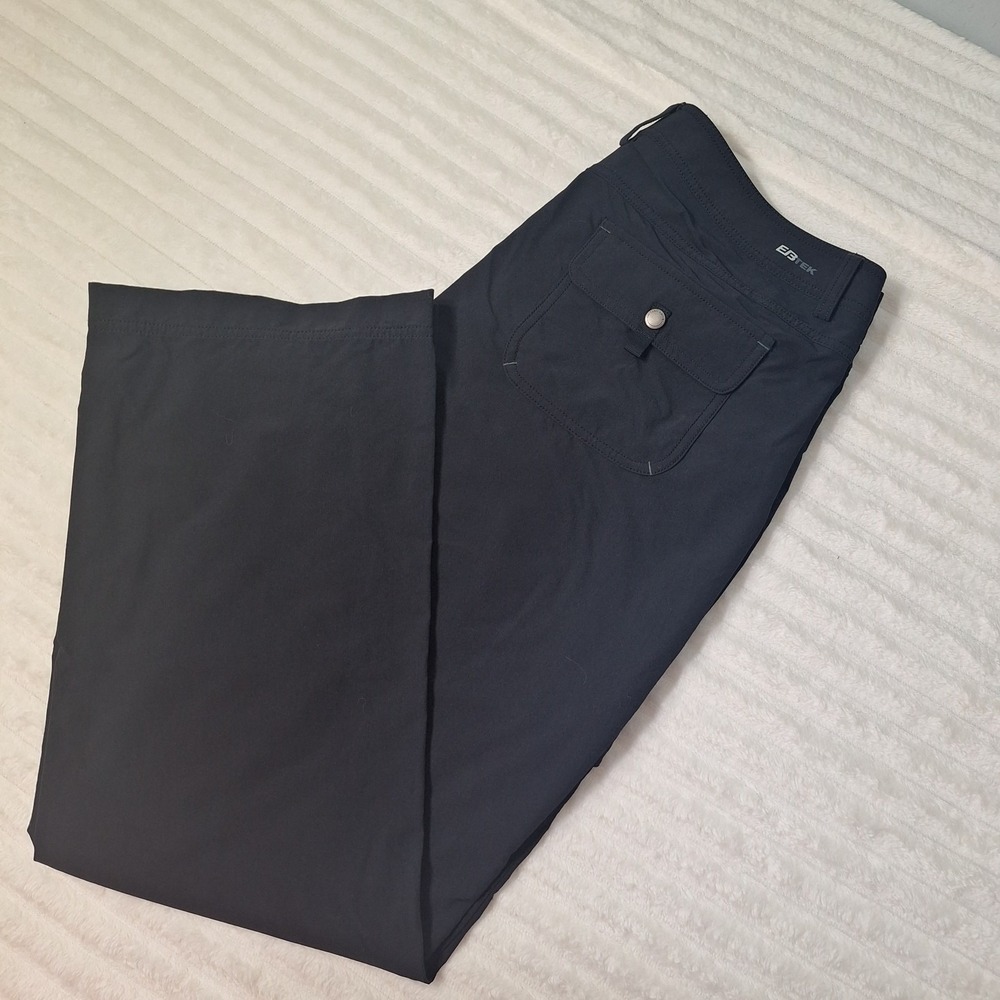 Eddie Bauer EBTEK Nylon Spandex Cargo Pants Womens 14 Black Hiking Gorpcore Camp